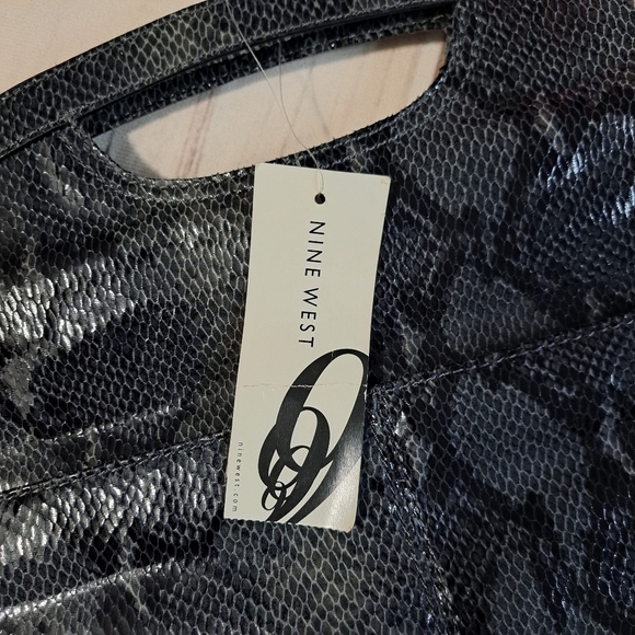 Nine West Snake Print Envelope Purse Hand Bag Fold Em Clutch - Picture 9 of 12